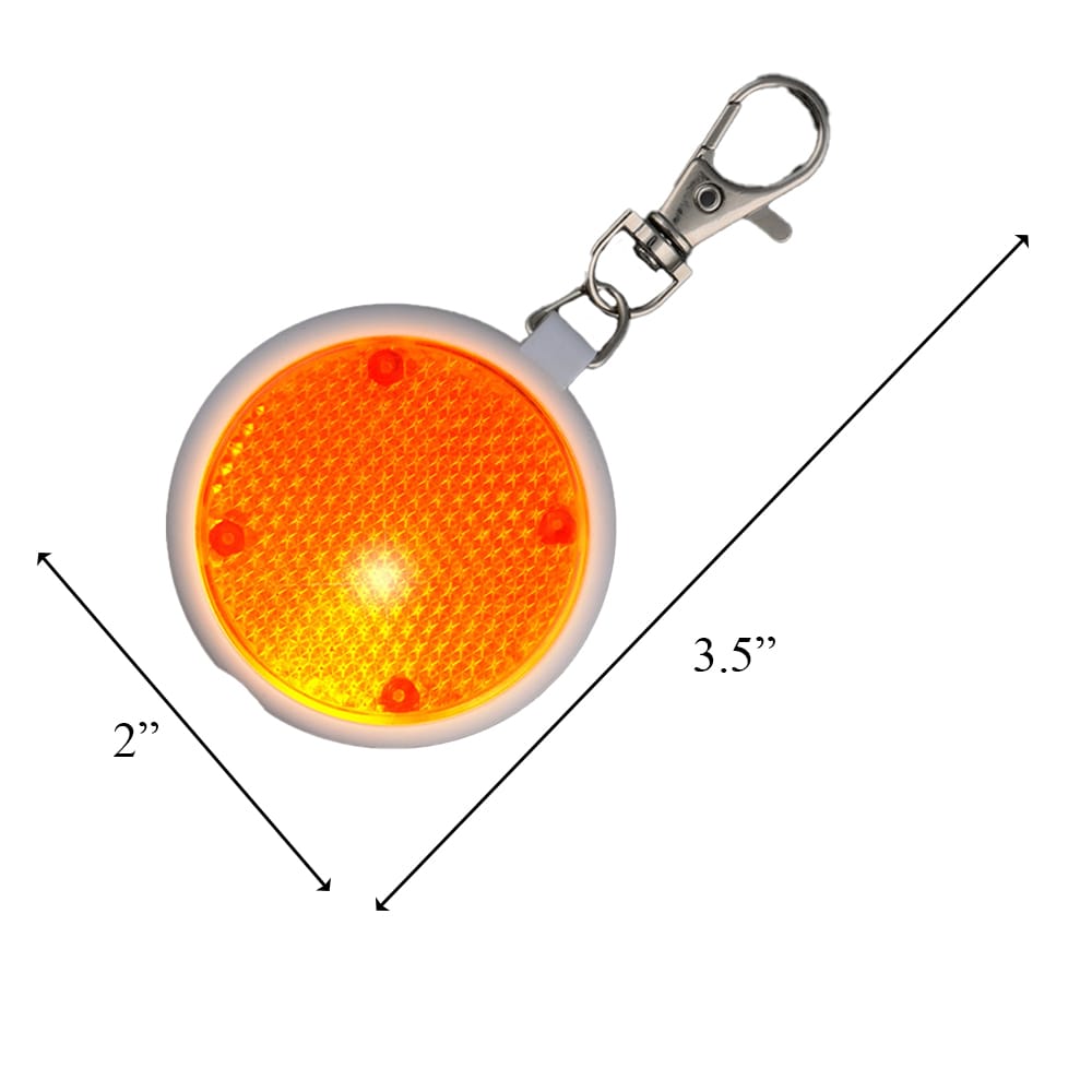 Orange Round Personal Safety Emergency Keychain Set Flashlight Blinkers