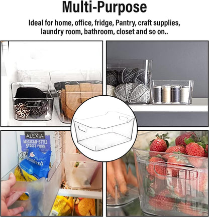 Freezer Storage Bins Pantry Clear Plastic for Kitchen Organization Organizers