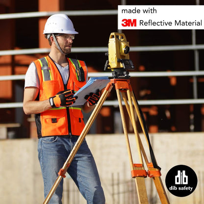 Reflective Vest Orange Mesh, High Visibility Vest with Pockets and Zipper, ANSI Class 2 Heavy Duty, Made with 3M Reflective Tape 2XL