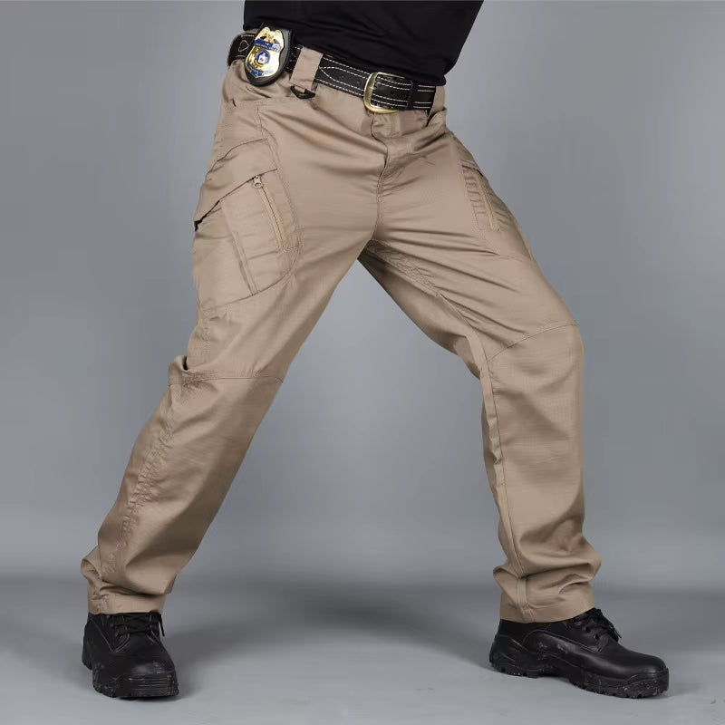 Summer Men'S Tactical Cargo Pants Casual Trousers Multi-Pockets Waterproof Pants Lightweight Quick Dry Outdoor Hiking Trousers