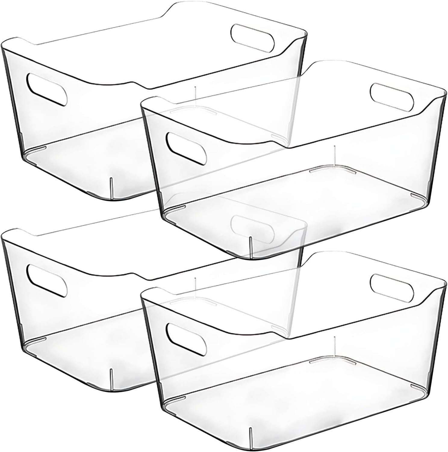 Freezer Storage Bins Pantry Clear Plastic for Kitchen Organization Organizers