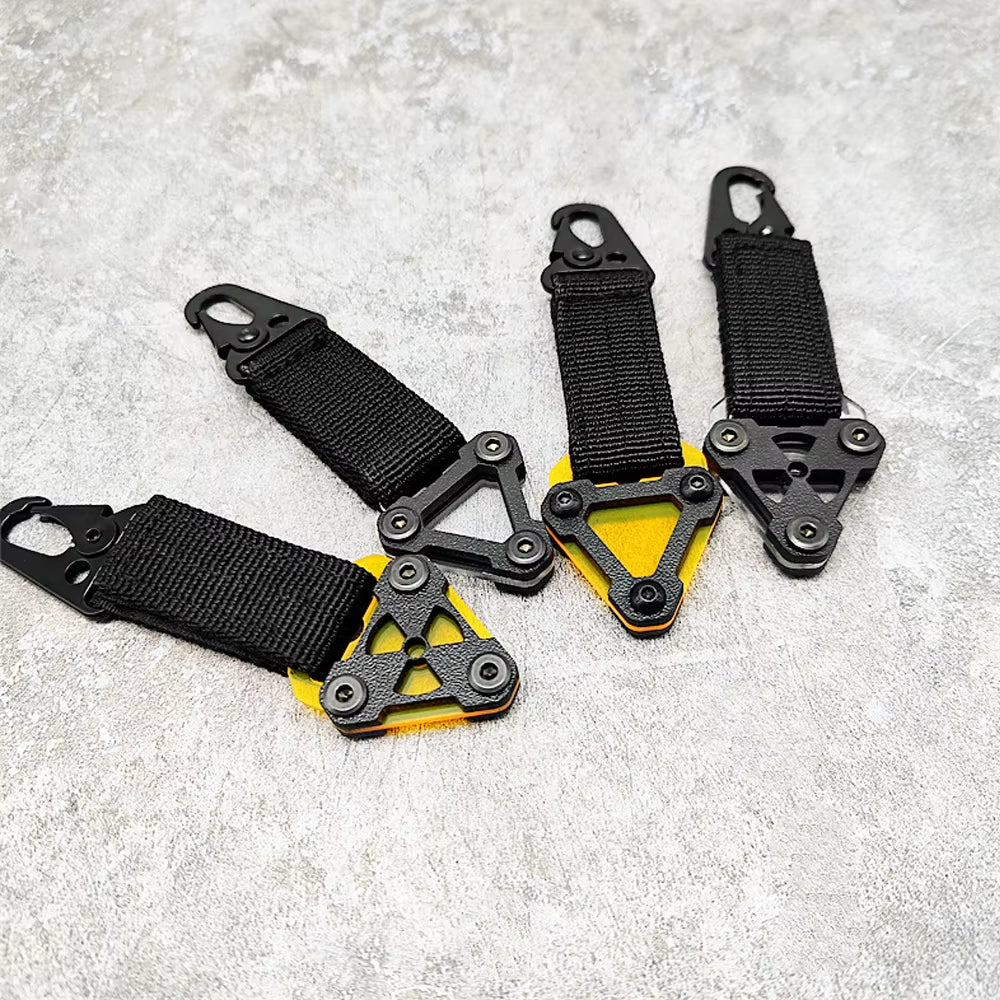 Tactical Outdoor Keychain EDC Backpack Clip Hanging System Belt Buckle Hook Cyberpunk Style Nylon Webbing Key Ring