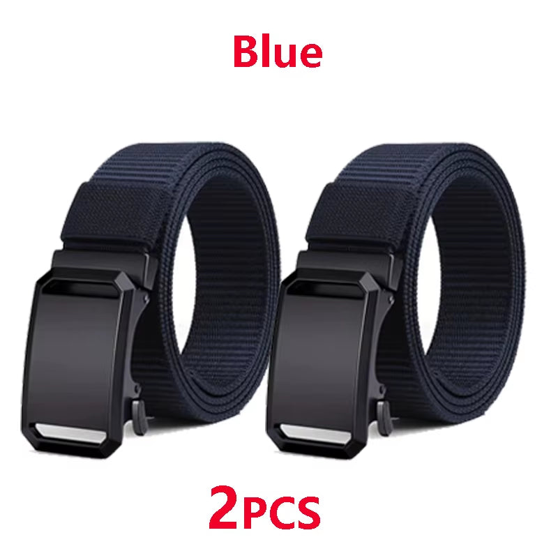 Tactical Waist Belt for Mens Canvas Automatic Buckle Belt Man Durable Casual Outdoor Hunting Adventures Training Pants Belt Golf