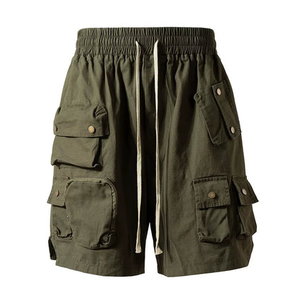 Hip Hop Y2K Streetwear Cargo Shorts Multi Pockets Tactical Fashion Man Shorts Techwear Harajuku 2023 Summer Casual Short Pants