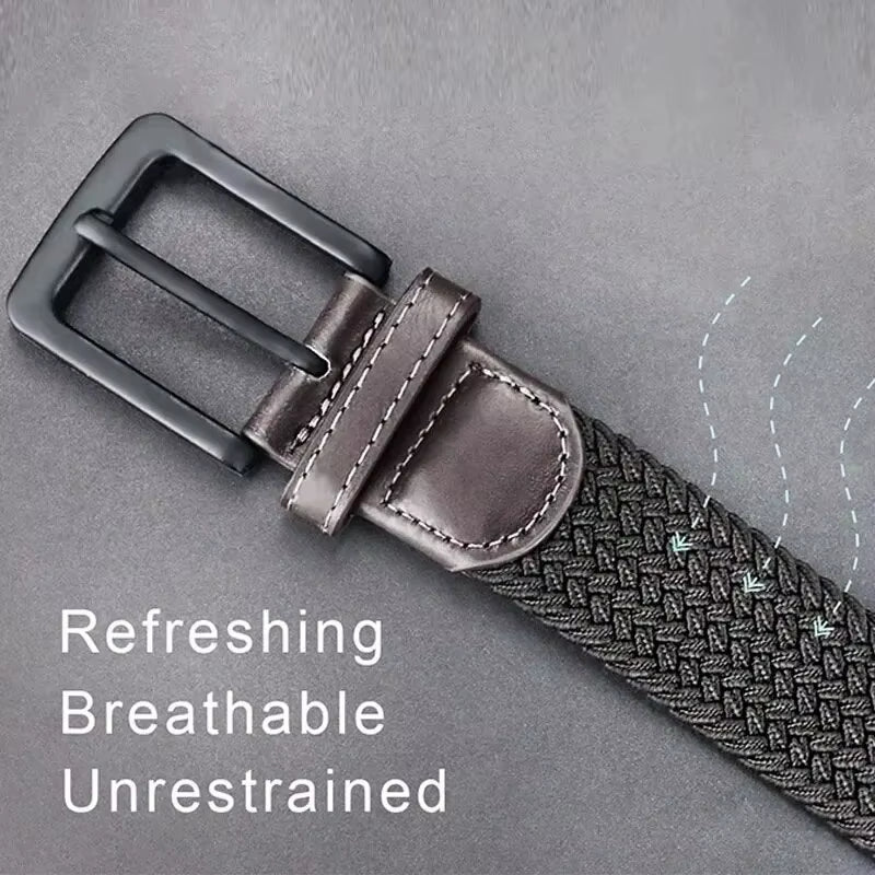 Men'S Belt Fashion Casual Woven Elastic Belt Outdoor Sports Lady Tactical Belt Strap Climbing Belt with Pants Jeans Neutral Belt