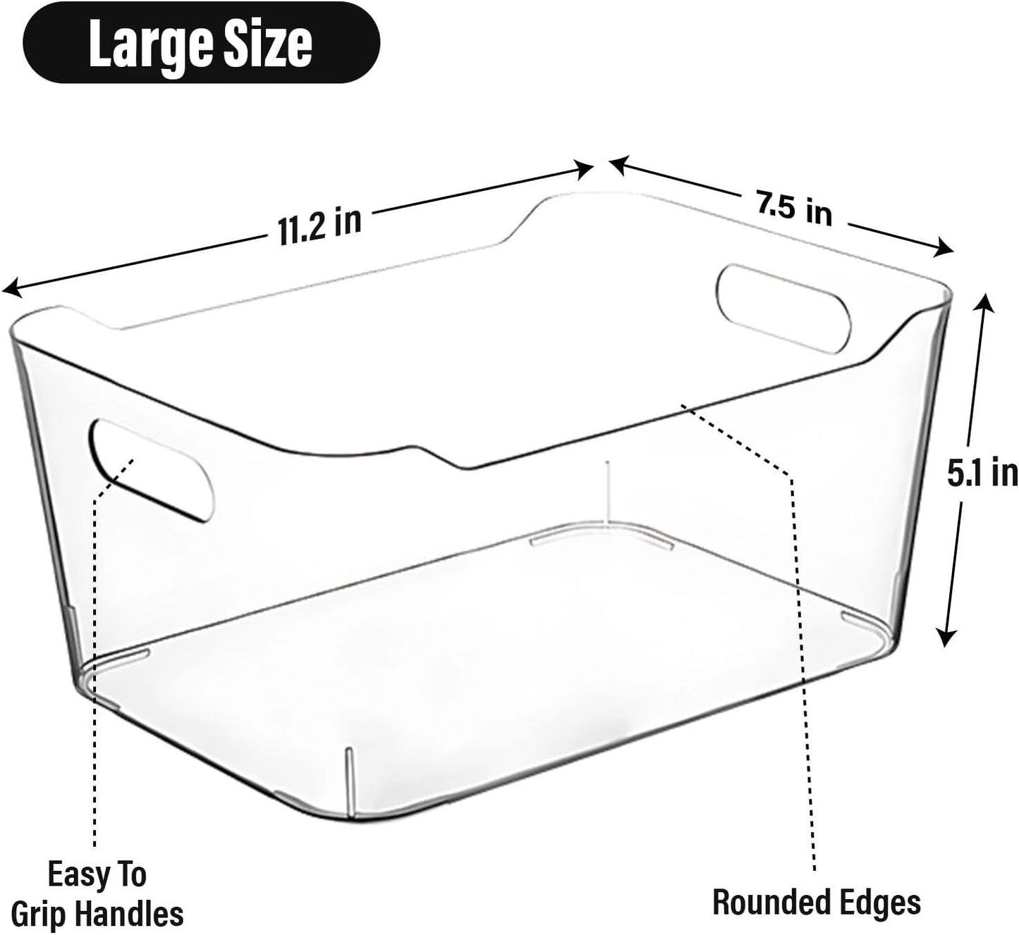 Freezer Storage Bins Pantry Clear Plastic for Kitchen Organization Organizers