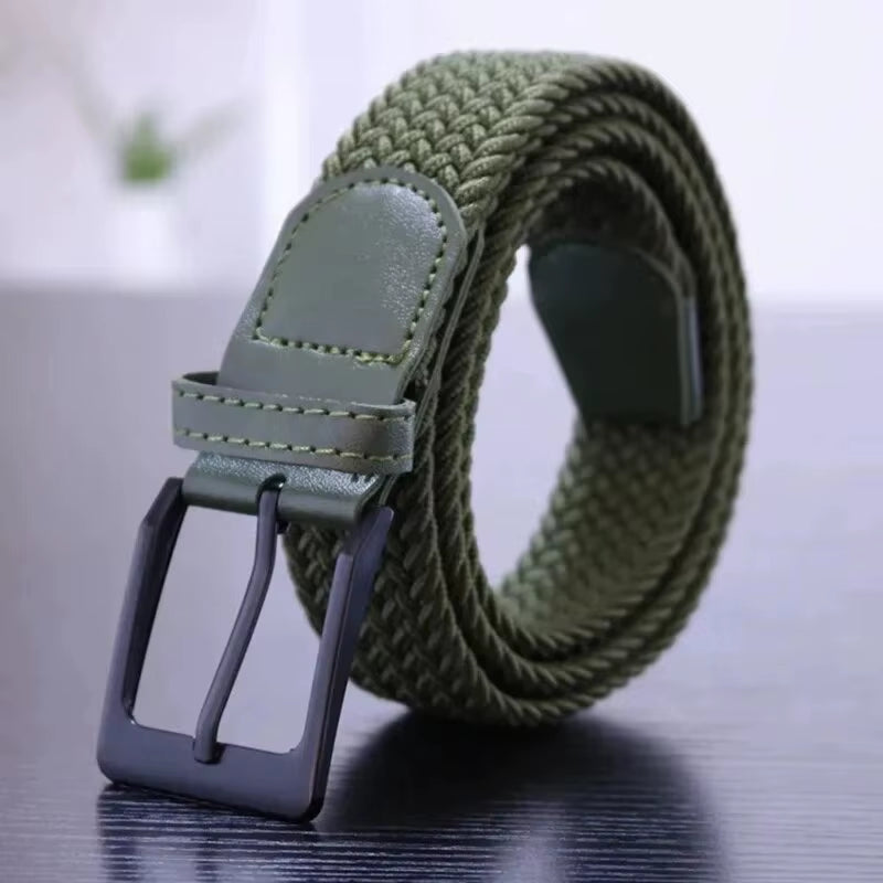 Men'S Belt Fashion Casual Woven Elastic Belt Outdoor Sports Lady Tactical Belt Strap Climbing Belt with Pants Jeans Neutral Belt