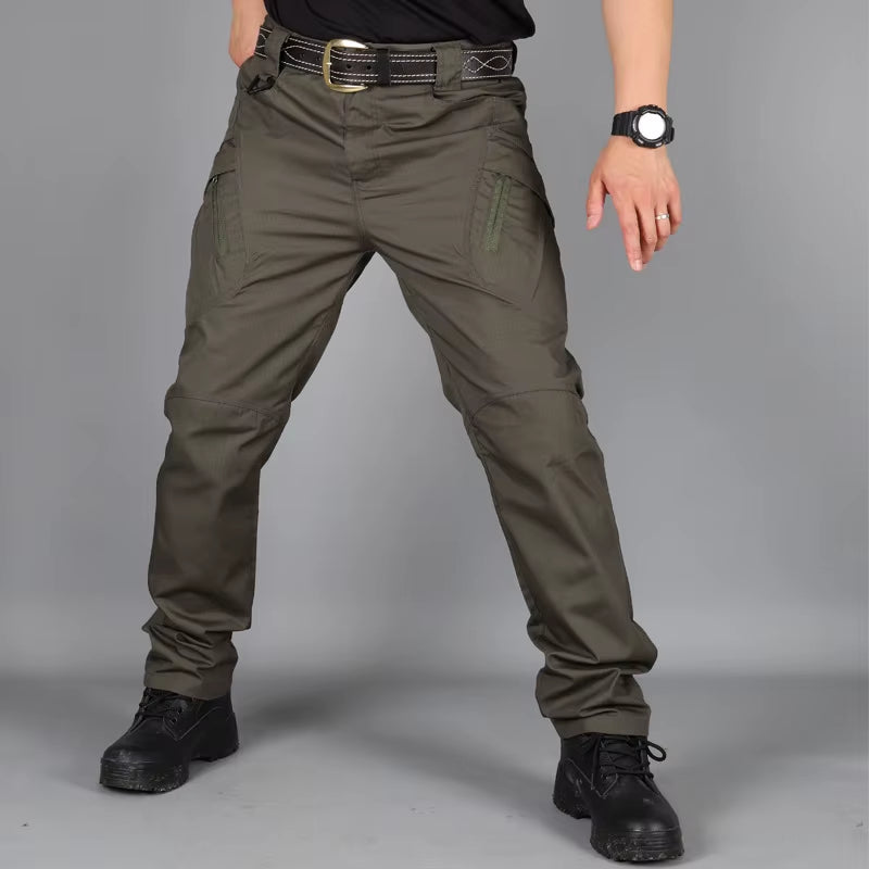 Summer Men'S Tactical Cargo Pants Casual Trousers Multi-Pockets Waterproof Pants Lightweight Quick Dry Outdoor Hiking Trousers