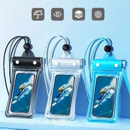 4-compartment Waterproof Phone Pouch 3D Design Thick Case-Friendly Transparent Plastic Dry Bag  Strap Waterresistant Phone Bag