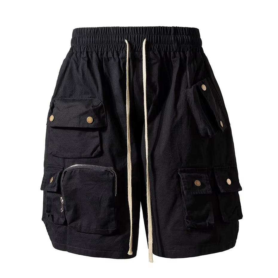 Hip Hop Y2K Streetwear Cargo Shorts Multi Pockets Tactical Fashion Man Shorts Techwear Harajuku 2023 Summer Casual Short Pants