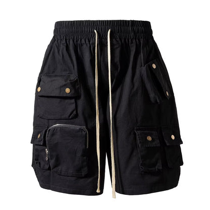 Hip Hop Y2K Streetwear Cargo Shorts Multi Pockets Tactical Fashion Man Shorts Techwear Harajuku 2023 Summer Casual Short Pants