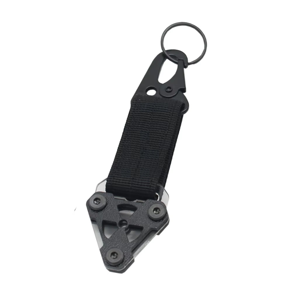 Tactical Outdoor Keychain EDC Backpack Clip Hanging System Belt Buckle Hook Cyberpunk Style Nylon Webbing Key Ring