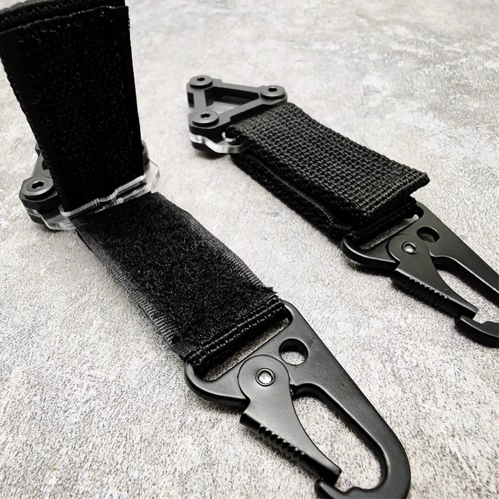 Tactical Outdoor Keychain EDC Backpack Clip Hanging System Belt Buckle Hook Cyberpunk Style Nylon Webbing Key Ring