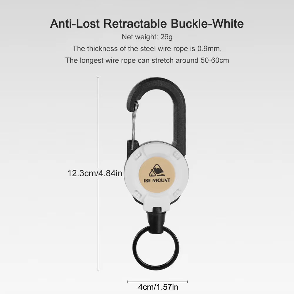 Anti-Lost Retractable Buckle with Steel Wire Rope Anti-Theft Buckle Durable Outdoor Climbing Tools