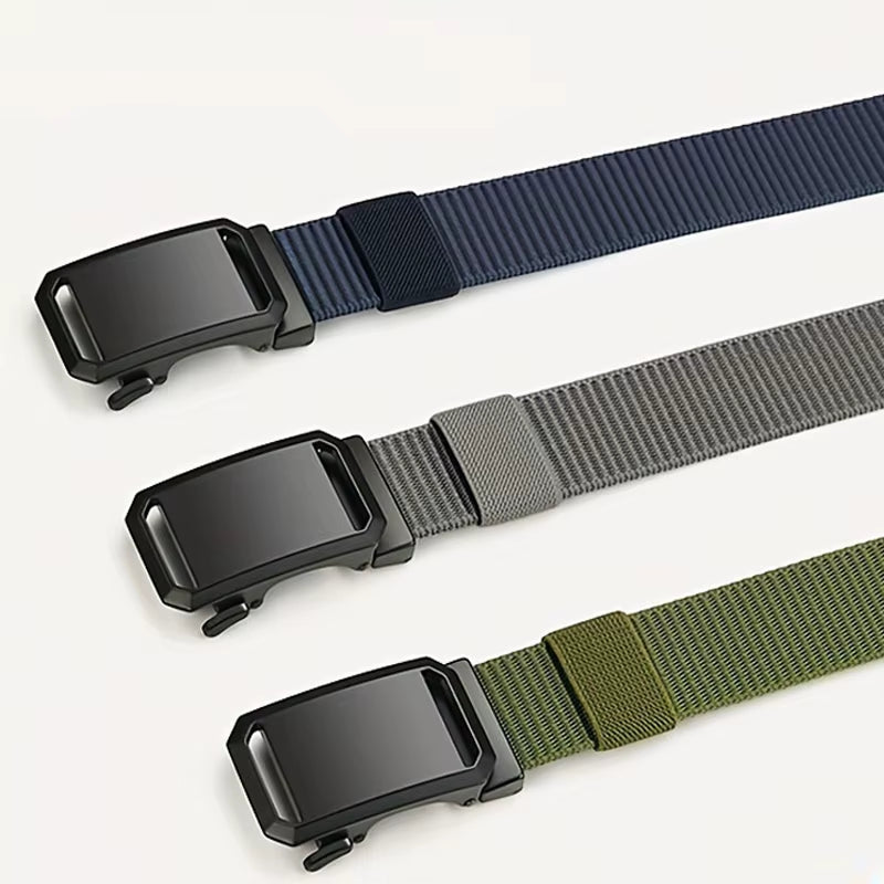 Tactical Waist Belt for Mens Canvas Automatic Buckle Belt Man Durable Casual Outdoor Hunting Adventures Training Pants Belt Golf