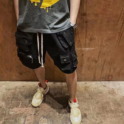 Hip Hop Y2K Streetwear Cargo Shorts Multi Pockets Tactical Fashion Man Shorts Techwear Harajuku 2023 Summer Casual Short Pants