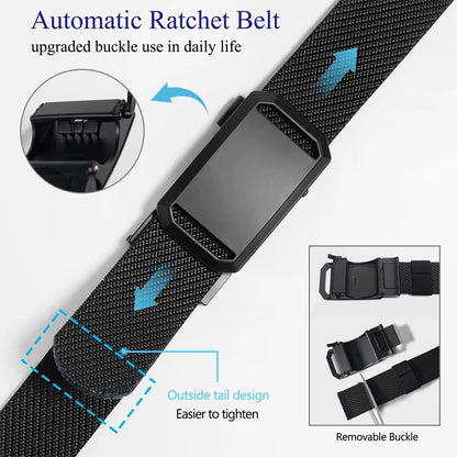 Tactical Waist Belt for Mens Canvas Automatic Buckle Belt Man Durable Casual Outdoor Hunting Adventures Training Pants Belt Golf