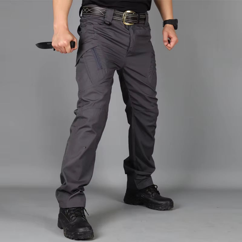 Summer Men'S Tactical Cargo Pants Casual Trousers Multi-Pockets Waterproof Pants Lightweight Quick Dry Outdoor Hiking Trousers