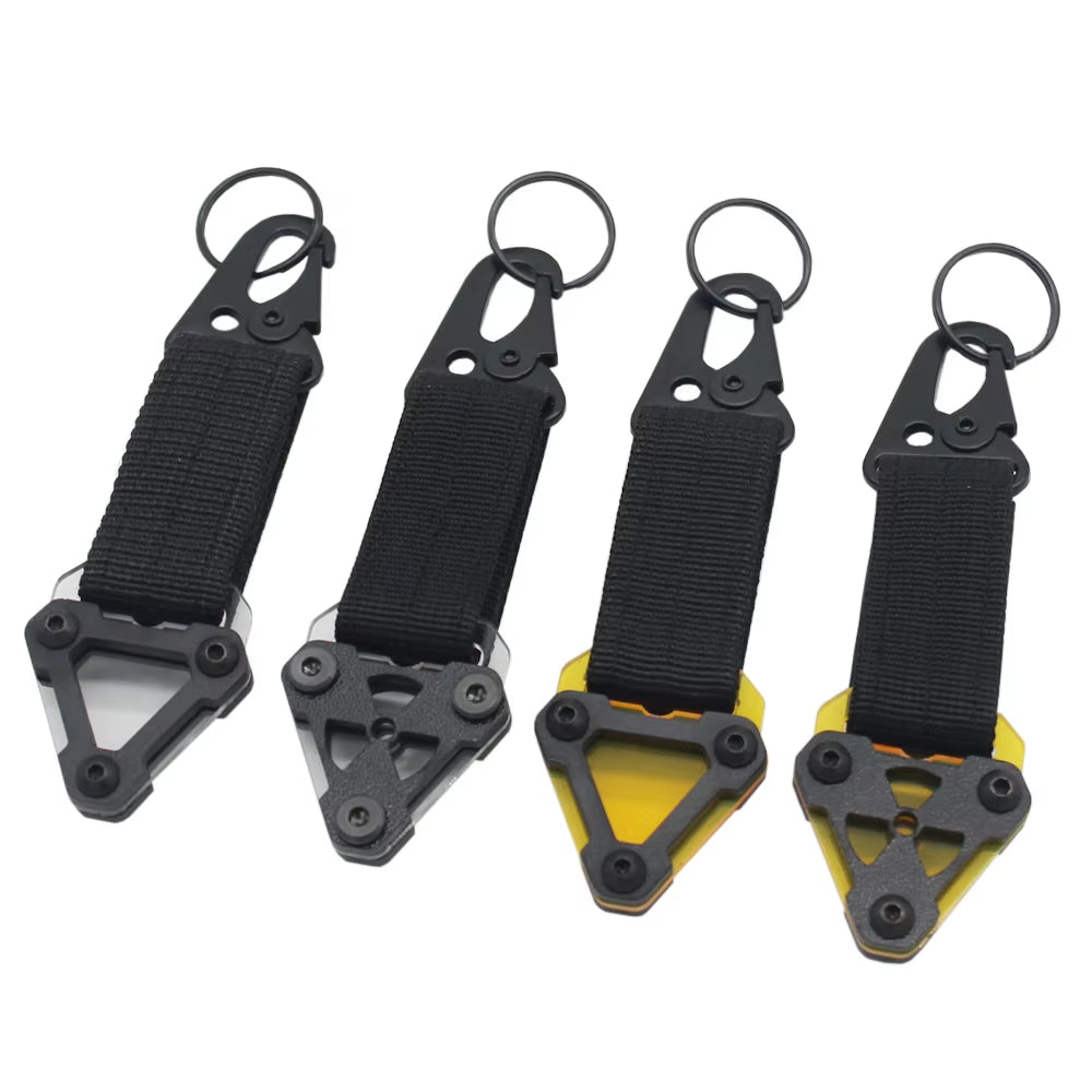 Tactical Outdoor Keychain EDC Backpack Clip Hanging System Belt Buckle Hook Cyberpunk Style Nylon Webbing Key Ring