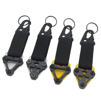 Tactical Outdoor Keychain EDC Backpack Clip Hanging System Belt Buckle Hook Cyberpunk Style Nylon Webbing Key Ring