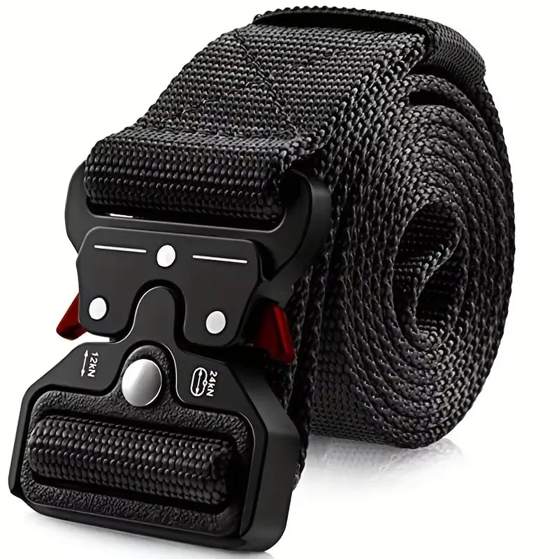 2PC Adjustable Unisex Canvas Nylon Tactical Belt with Plastic Buckle for Women & Men Casual Jeans Pants