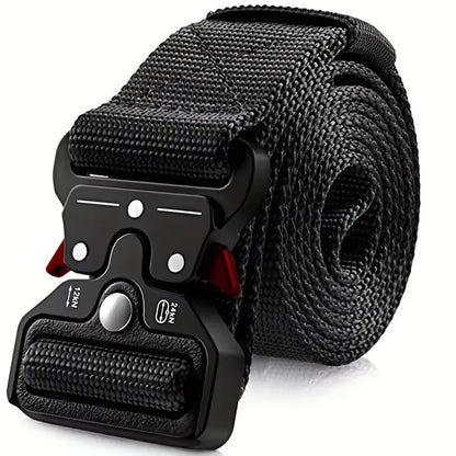 2PC Adjustable Unisex Canvas Nylon Tactical Belt with Plastic Buckle for Women & Men Casual Jeans Pants